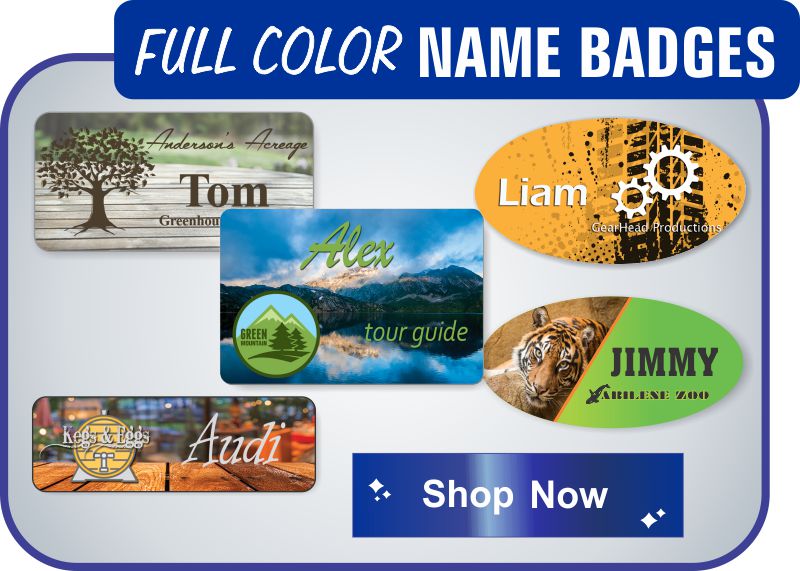 full color name badges